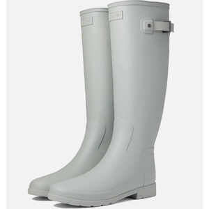 HUNTER Original Tall Refined Matte Gray Blue Rain Boot WFT1071RMA Womens 8 NEW